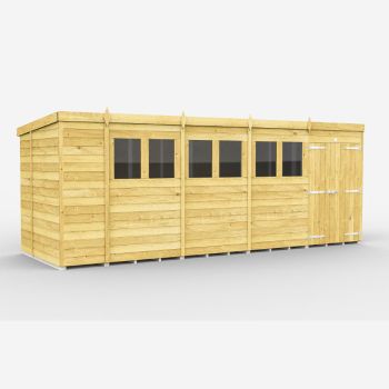 Holt 19' x 7' Double Door Shiplap Pressure Treated Modular Pent Shed