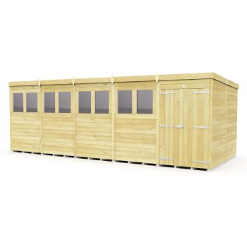 Holt 20' x 8' Double Door Shiplap Pressure Treated Modular Pent Shed