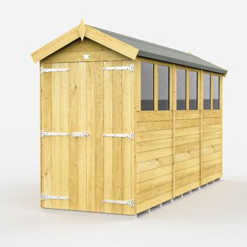 Holt 4' x 12' Double Door Shiplap Pressure Treated Modular Apex Shed