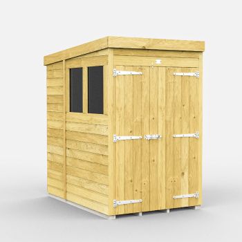 Holt 4' x 5' Double Door Shiplap Pressure Treated Modular Pent Shed