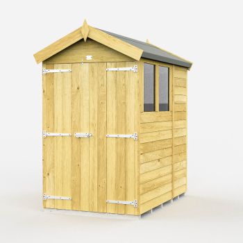 Holt 4' x 6' Double Door Shiplap Pressure Treated Modular Apex Shed