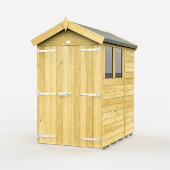 Holt 4' x 7' Double Door Shiplap Pressure Treated Modular Apex Shed
