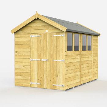 Holt 6' x 11' Double Door Shiplap Pressure Treated Modular Apex Shed