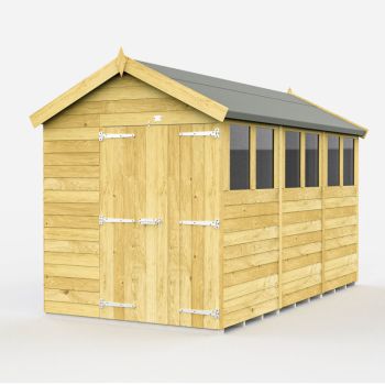 Holt 6' x 12' Double Door Shiplap Pressure Treated Modular Apex Shed
