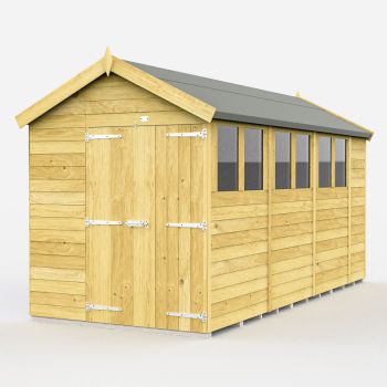 Holt 6' x 15' Double Door Shiplap Pressure Treated Modular Apex Shed