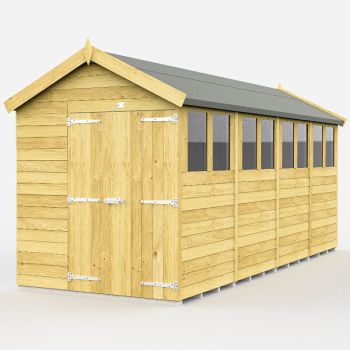 Holt 6' x 16' Double Door Shiplap Pressure Treated Modular Apex Shed