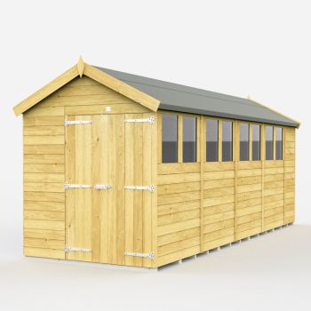 Holt 6' x 18' Double Door Shiplap Pressure Treated Modular Apex Shed