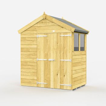 Holt 6' x 4' Double Door Shiplap Pressure Treated Modular Apex Shed