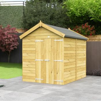 Holt 6' x 7' Double Door Shiplap Pressure Treated Modular Apex Shed