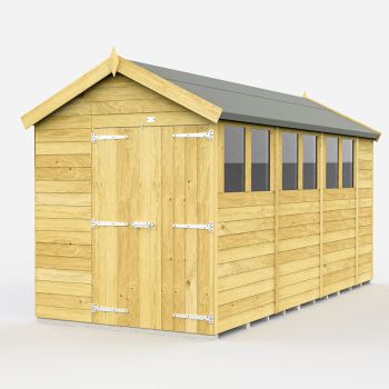 Holt 7' x 14' Double Door Shiplap Pressure Treated Modular Apex Shed