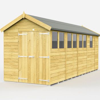 Holt 7' x 17' Double Door Shiplap Pressure Treated Modular Apex Shed