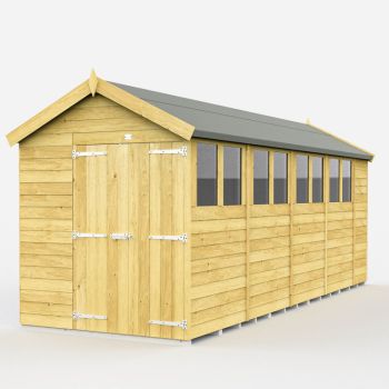 Holt 7' x 18' Double Door Shiplap Pressure Treated Modular Apex Shed