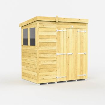 Holt 7' x 4' Double Door Shiplap Pressure Treated Modular Pent Shed