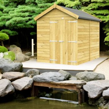 Holt 7' x 7' Double Door Shiplap Pressure Treated Modular Apex Shed