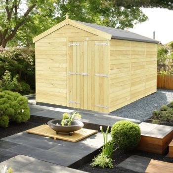 Holt 8' x 12' Double Door Shiplap Pressure Treated Modular Apex Shed