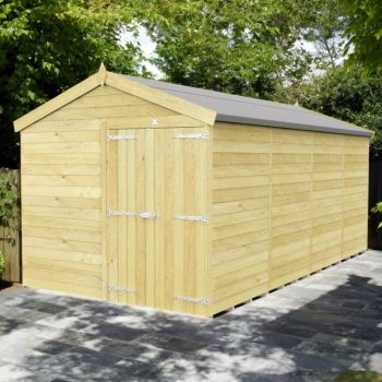 Holt 8' x 16' Double Door Shiplap Pressure Treated Modular Apex Shed