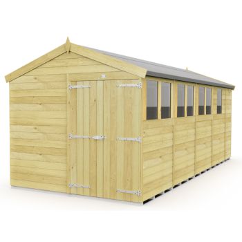 Holt 8' x 17' Double Door Shiplap Pressure Treated Modular Apex Shed