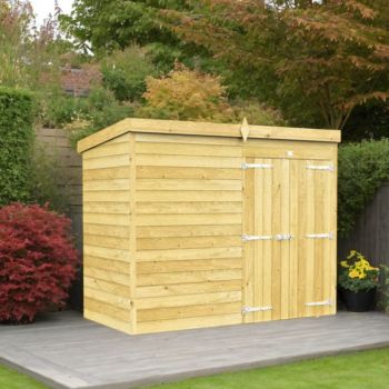 Holt 8' x 4' Double Door Shiplap Pressure Treated Modular Pent Shed