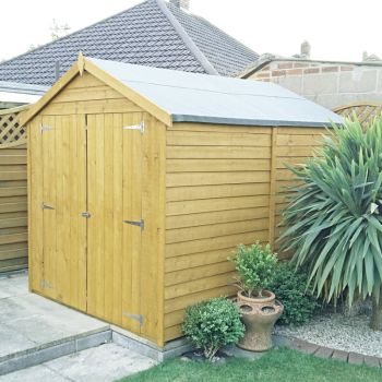 Loxley 6' x 8' Pressure Treated Windowless Overlap Double Door Apex Shed