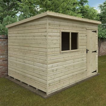 Redlands 8' x 10' Pressure Treated Deluxe Shiplap Pent Shed