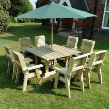 Moorvalley Ergo 8 Seater Square Dining Set