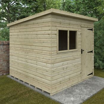 Redlands 8' x 8' Pressure Treated Deluxe Shiplap Pent Shed