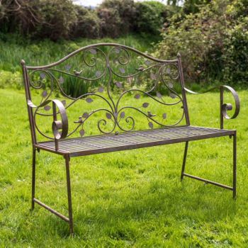Osbourne Kilmister 2 Seater Metal Garden Bench - Green Rust