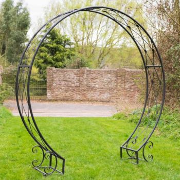 Osbourne Morissette Round Metal Garden Arch - Bronze
