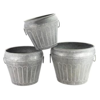 Osbourne Set of 3 Urn Round Metal Planters