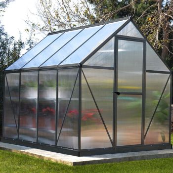 Palram - Canopia 6' x 8' Mythos Grey Polycarbonate Greenhouse