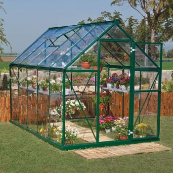Palram - Canopia 6' x 10' Harmony Green Polycarbonate Greenhouse