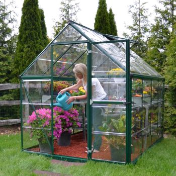Palram - Canopia 6' x 8' Harmony Green Polycarbonate Greenhouse