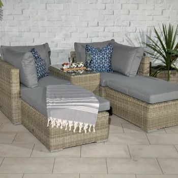 RC Wentworth 4 Seater Rattan Multi Setting Relaxer Set
