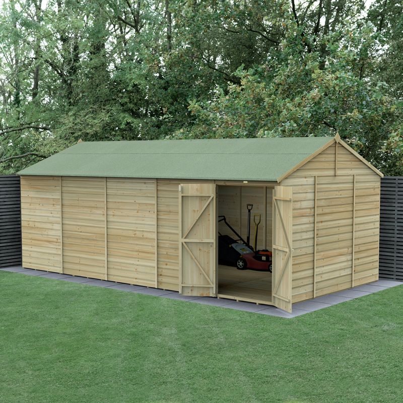 Hartwood 20’ x 10’ Pressure Treated Double Door Windowless Shiplap Reverse Apex Shed