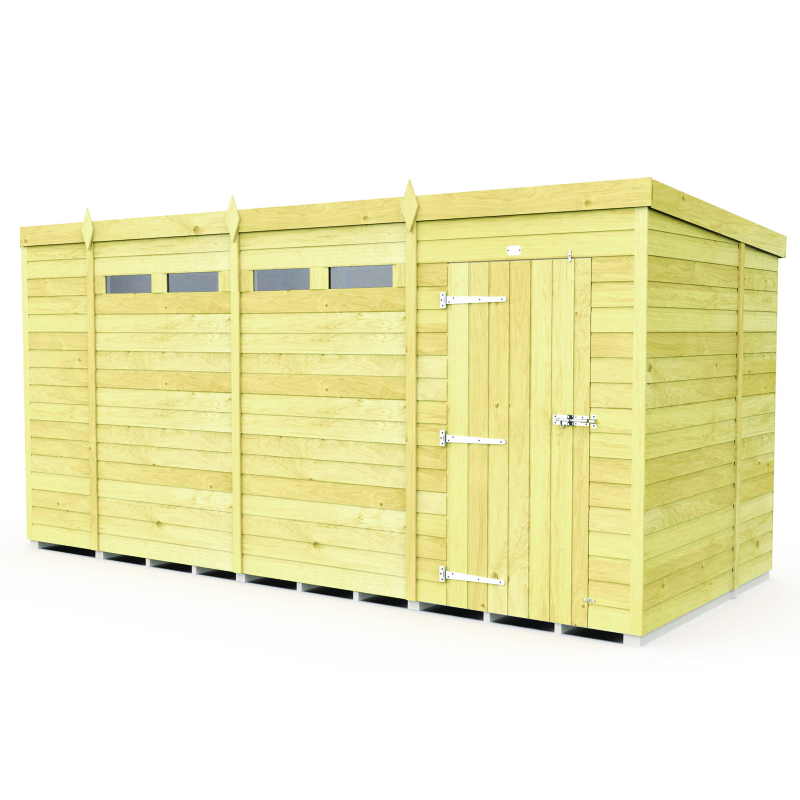 Holt 14’ x 6’ Pressure Treated Shiplap Modular Pent Security Shed
