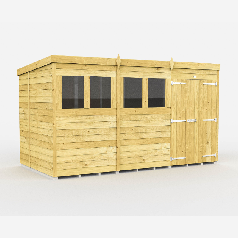 Holt 12’ x 5’ Double Door Shiplap Pressure Treated Modular Pent Shed