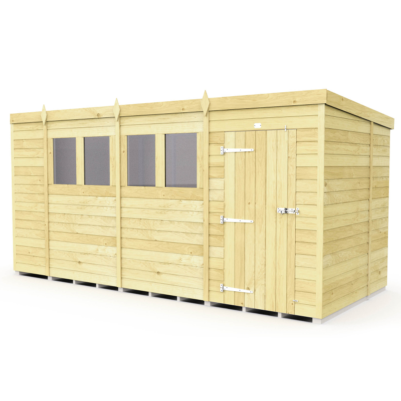 Holt 14’ x 6’ Pressure Treated Shiplap Modular Pent Shed