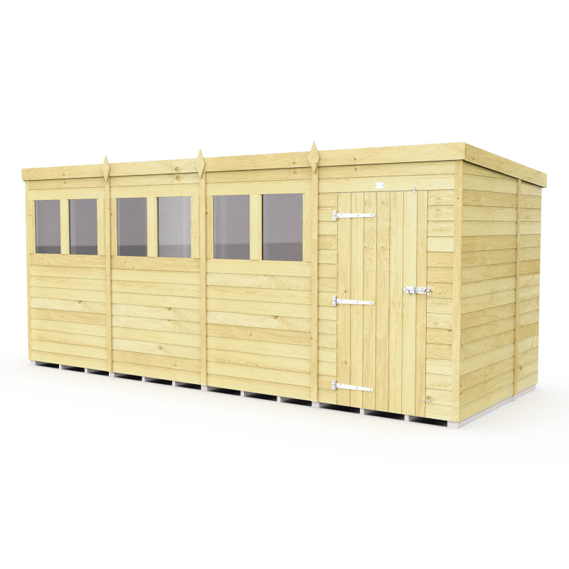 Holt 16’ x 6’ Pressure Treated Shiplap Modular Pent Shed