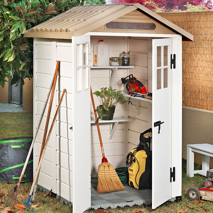 Loxley 4’ x 4’ Plastic Mediterranean Apex Shed