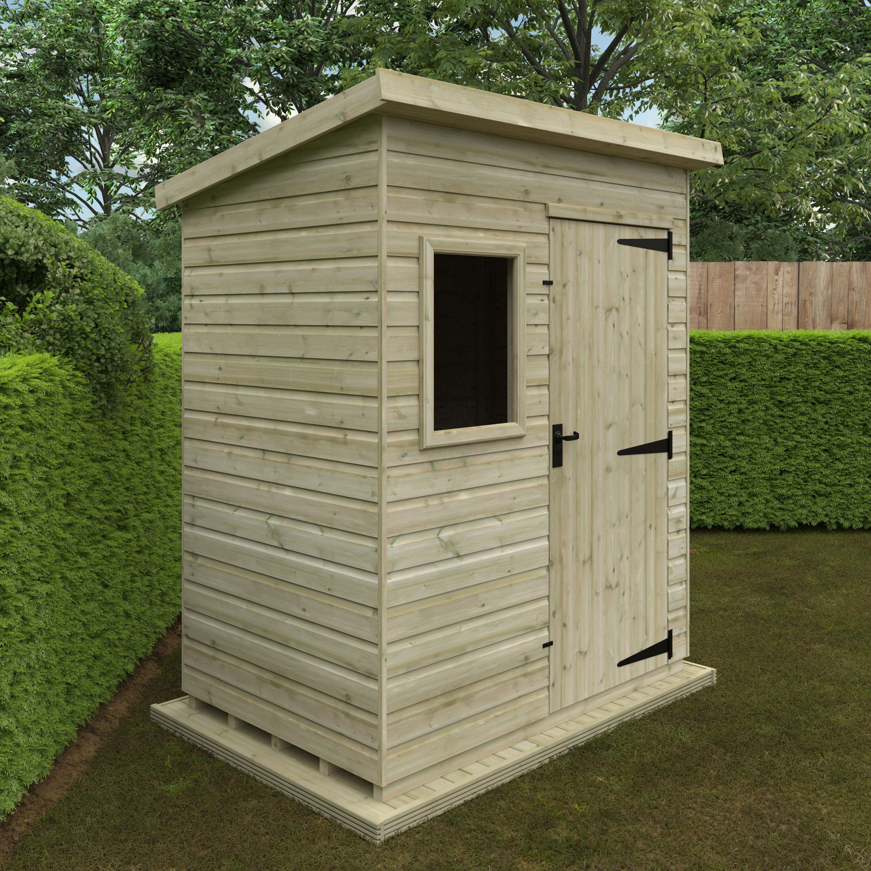 Redlands 5’ x 7’ Pressure Treated Deluxe Shiplap Pent Shed