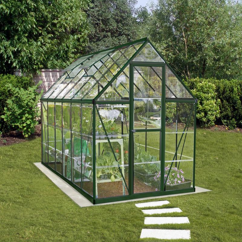Palram - Canopia 6’ x 12’ Harmony Green Polycarbonate Greenhouse