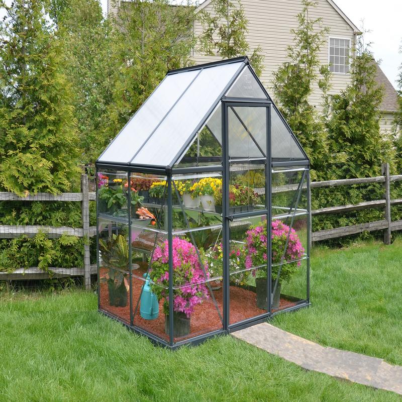 Palram - Canopia 6’ x 4’ Nature Hybrid Grey Polycarbonate Greenhouse