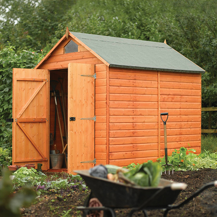 Rowlinson 8’ x 6’ Double Door Shiplap Apex Security Shed