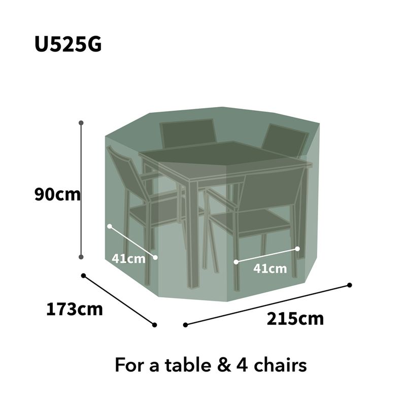Ultimate Protector Rectangular Patio Set Cover - 4 Seat - Green
