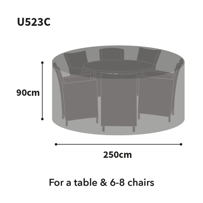 Ultimate Protector Circular Patio Set Cover - 6-8 Seat - Charcoal
