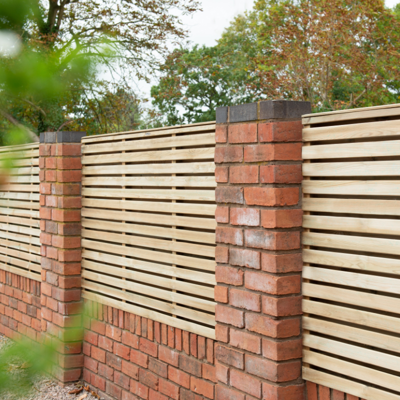 Hartwood 4’ x 6’ Pressure Treated Contemporary Double Slatted Fence Panel