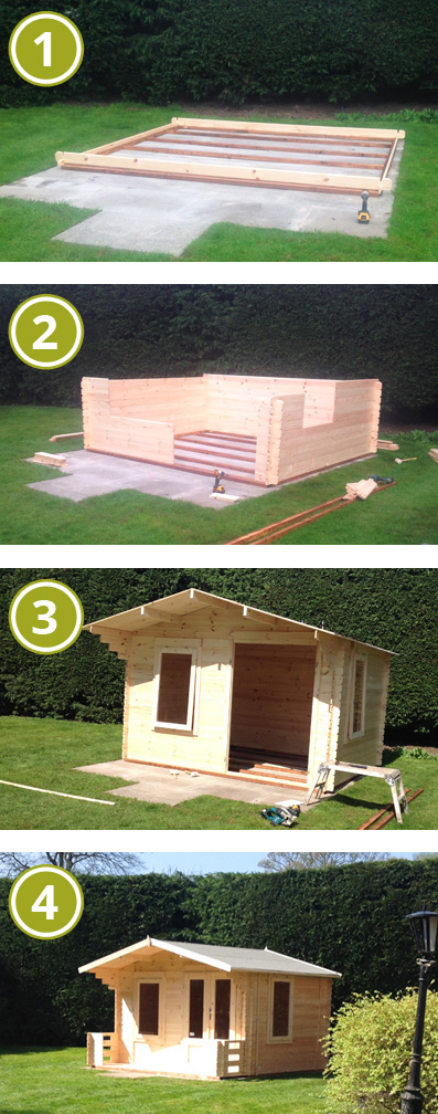 Installing an Adley 3.3m x 3.4m Newhaven Log Cabin with Veranda