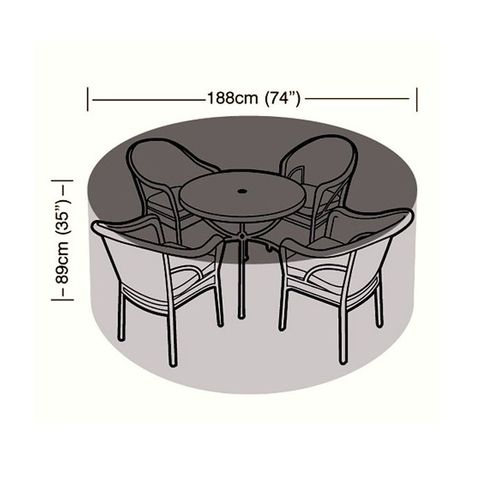 6 Seater Circular Patio Set Cover 188cm, Circular Patio Table Covers