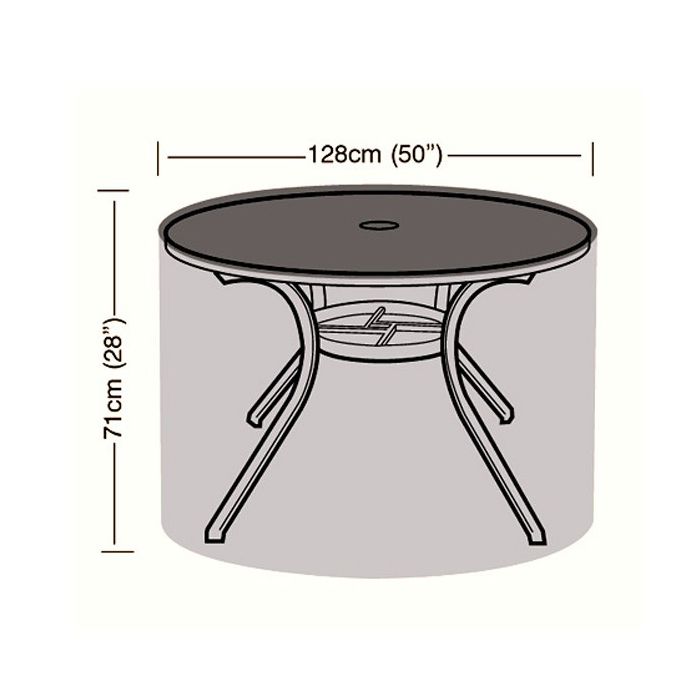 6 Seater Circular Table Cover 128cm, Garden Table Cover Round 120cm