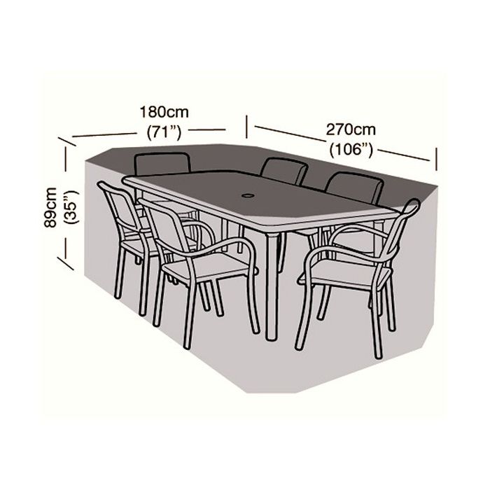 6 Seater Rectangular Patio Set Cover, Rectangular Patio Table Cover